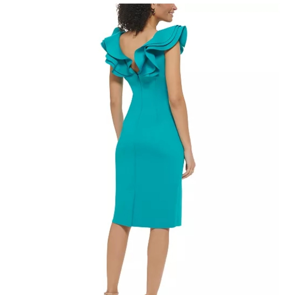 Eliza J Blue Pencil Dress Knee-Length Slit